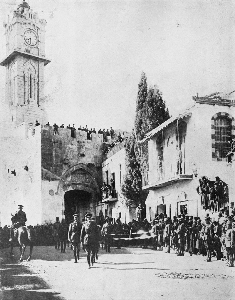 כניסת הגנרל אלנבי לירושלים ב-11 בדצמבר 1917, יומיים אחרי כניעת העיר